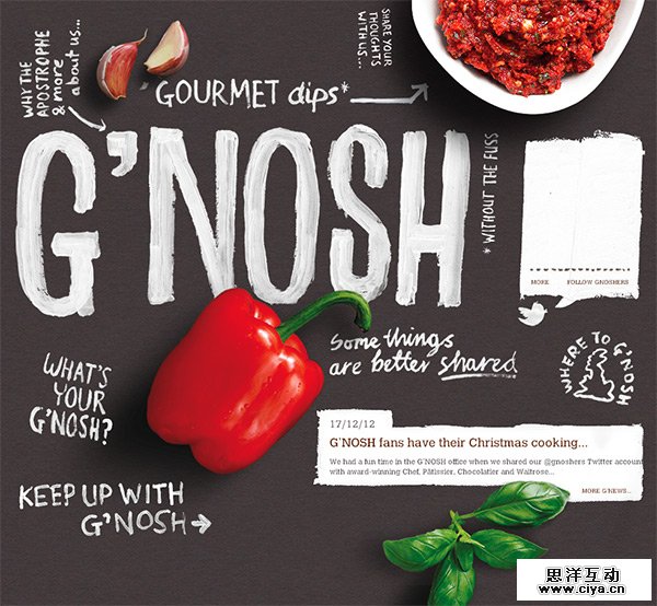 G'nosh in 70 Best Creative Websites of 2012