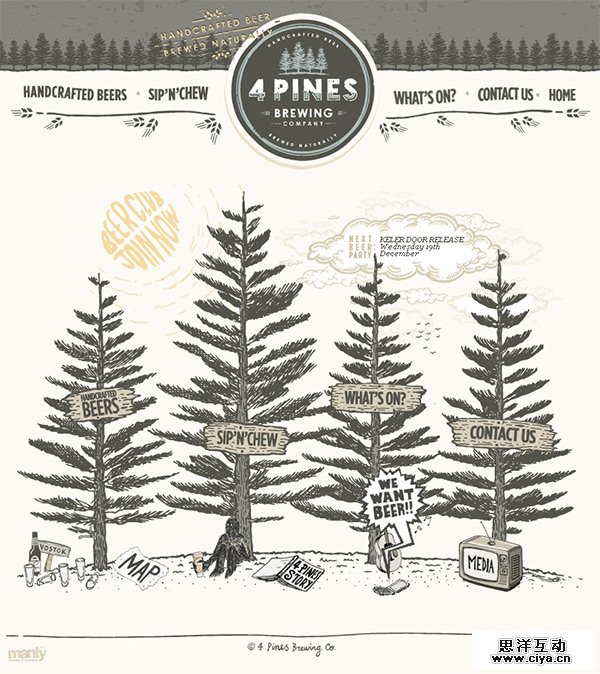 4 Pines Beer in 70 Best Creative Websites of 2012