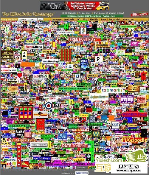MillionDollarHomePage.com：100万美元的网页,互联网的一些事