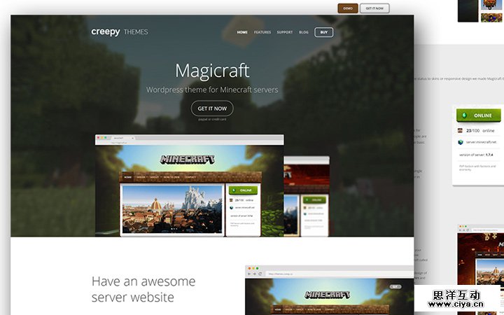 magicraft themes homepage website design