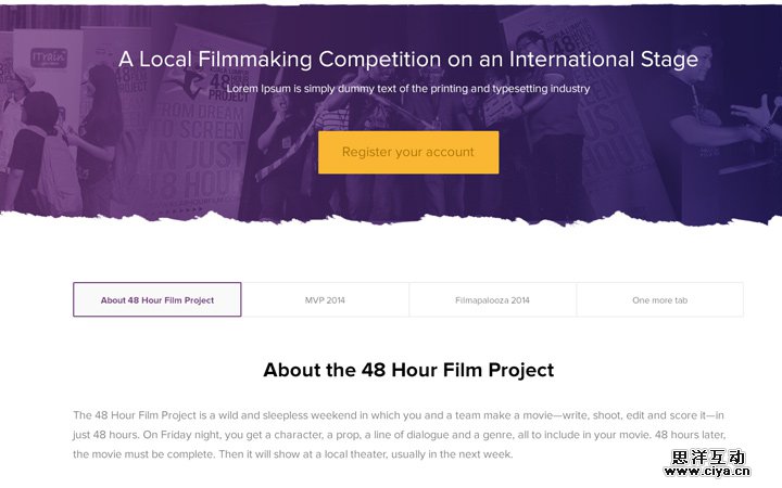 landing page homepage web design concept