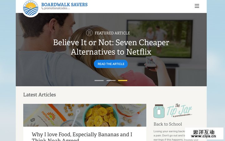 boardwalk savers homepage webb design
