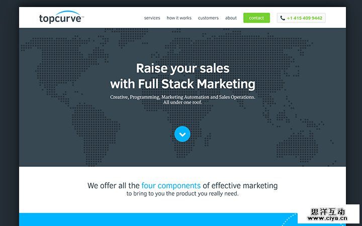 topcurve homepage marketing branding website