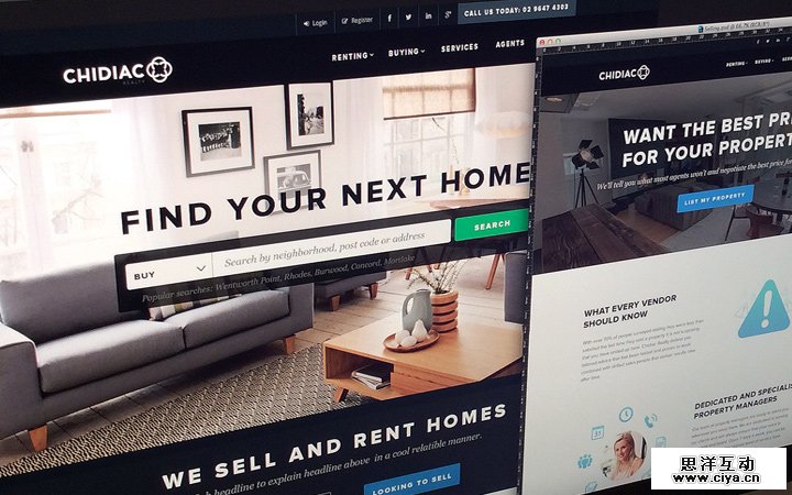 chidiac homepage dark interface layout