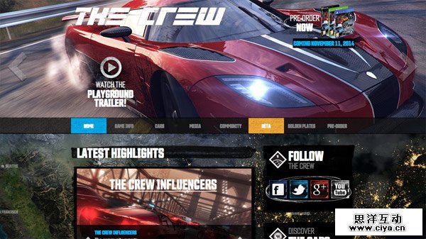 The Crew 网页设计欣赏