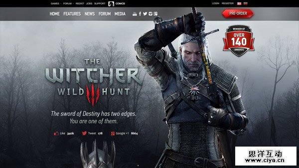 The Witcher 3: Wild Hunt 网页设计欣赏