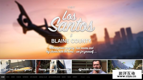 Grand Theft Auto V 网页设计欣赏
