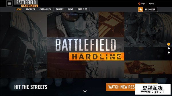 Battlefield Hardline 网页设计欣赏