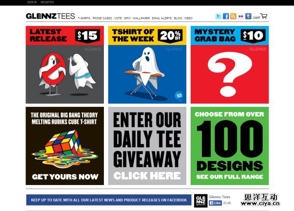 帅Tee来袭！一组另类的t-shirt购物网站欣赏