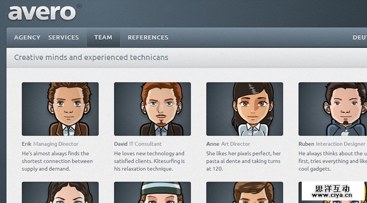 avero company international design team members avatars