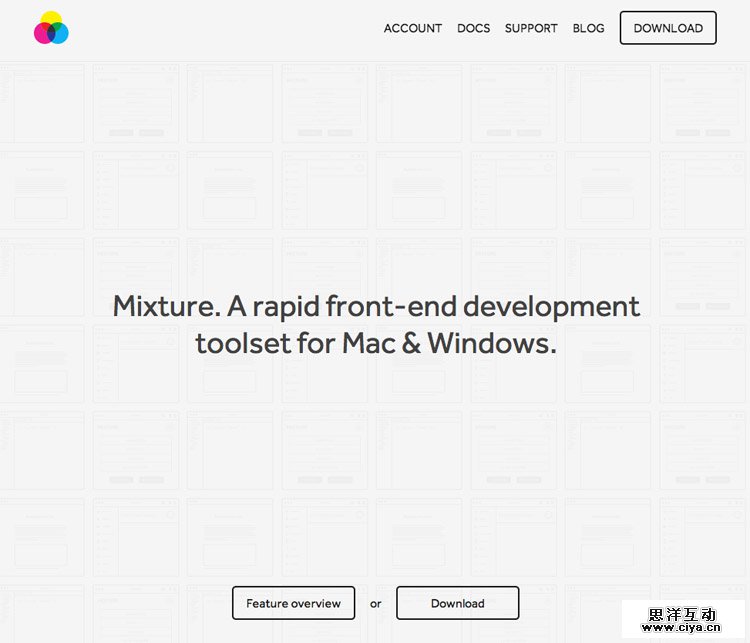 The Mixture homepage as a web design example of a beautiful homepage