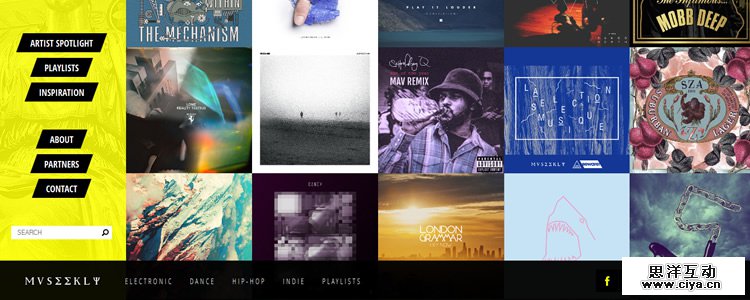 Museekly Fixed Side & Bottom Navigation