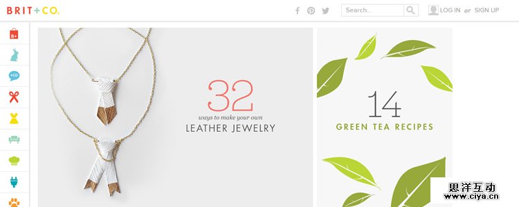 Brit + Co. Fixed Top & Side Navigation