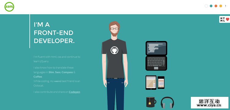 Sam Markiewicz personal animated css parallax scrolling