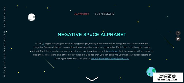 Negative Space animated css parallax scrolling