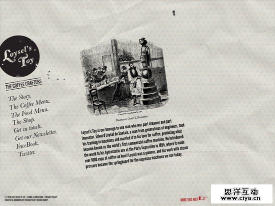 Textured website design example: Loysel's Toy