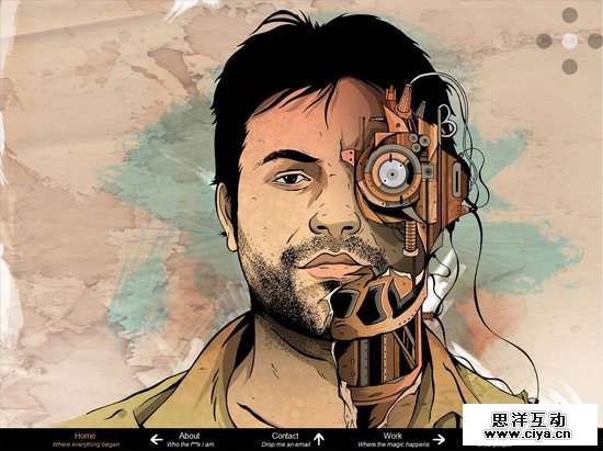 Textured website design example: Francesco Mugnai