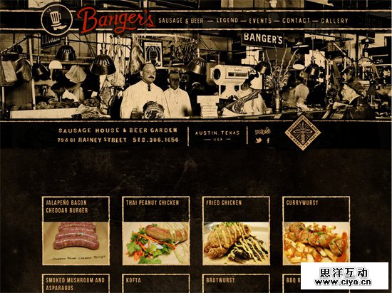 Textured website design example: Banger's