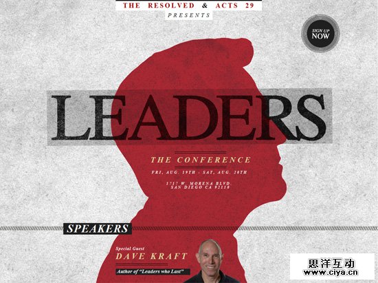 Textured website design example: Leaders - The Conference