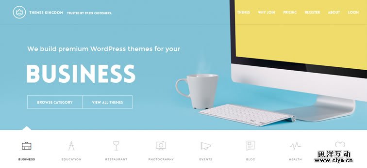 Themes Kingdom homepage clean web design modern responsive web inspiration