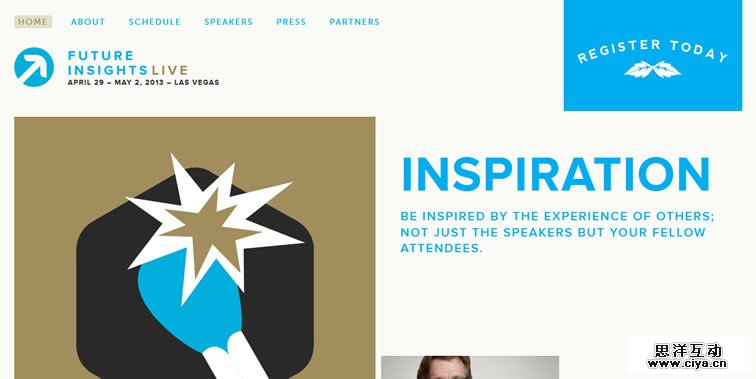 Future Insights Live 2013 homepage clean modern responsive web inspiration