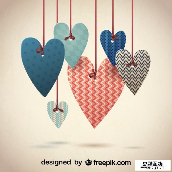 Retro Lovely Hearts Design for Valentine's in 16 Valentine's Day Design Freebies