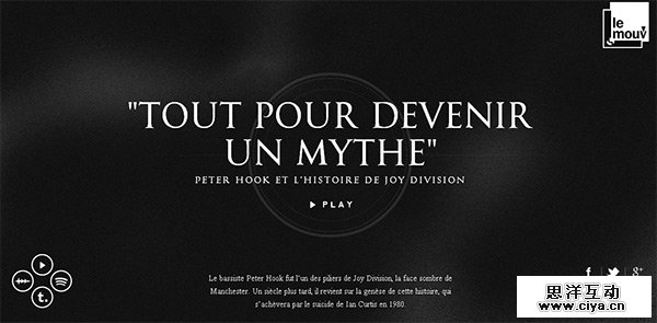 Joy Division in Collection of 50 Modern Websites in Dark Style