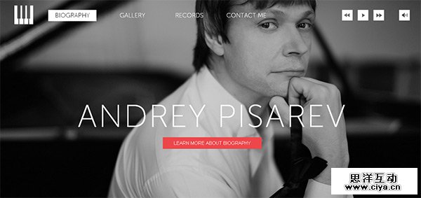 Andrey Pisarev in Collection of 50 Modern Websites in Dark Style