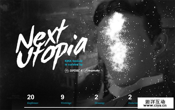 Kikk in Collection of 50 Modern Websites in Dark Style