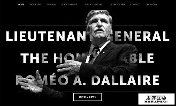 Romeo Dallaire in Collection of 50 Modern Websites in Dark Style
