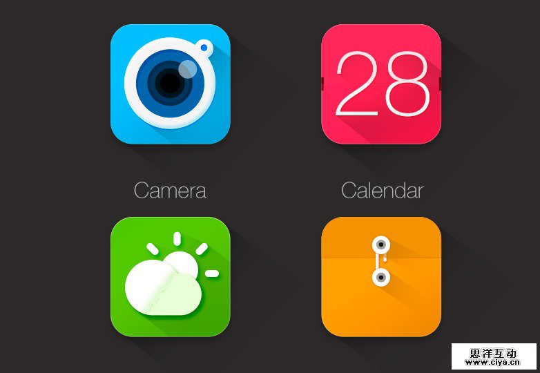 Long Shadow app icons