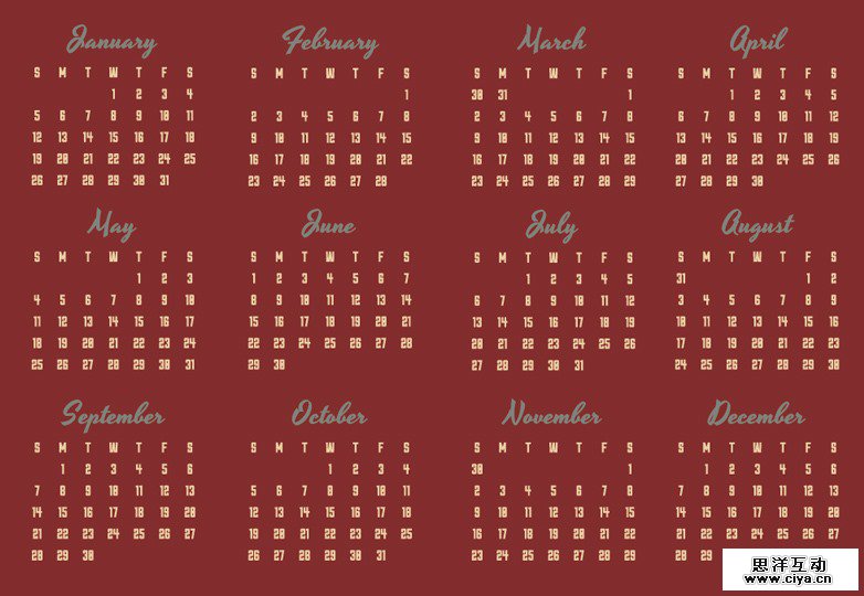 retro calendar