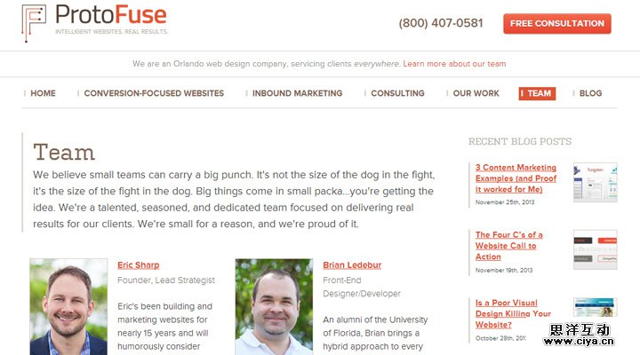 protofuse website design team members agency inspiring layout