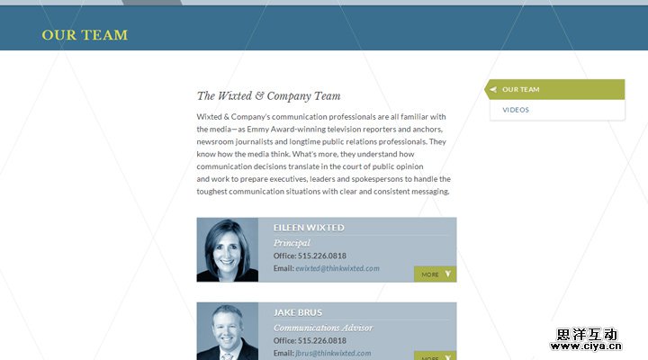 wixted company website team members listing design