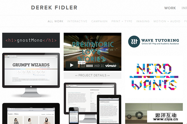 derek fidler website portfolio designer