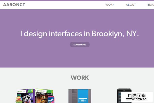 aaron freelance portfolio website layout