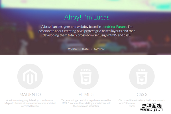 lucas perdidao portfolio website layout
