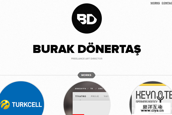 burak donertas portfolio website layout