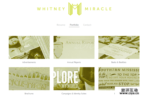 white simple portfolio layout whitney miracle