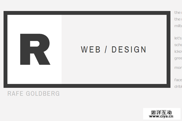 rafe goldberg website portfolio layout design