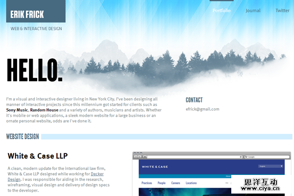 erik frick website clean portfolio