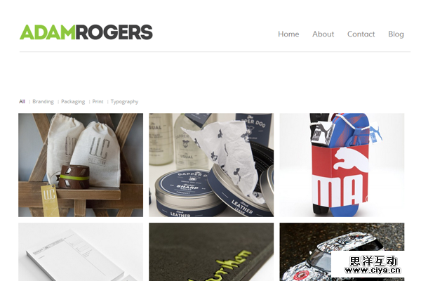 adam rogers portfolio website layout