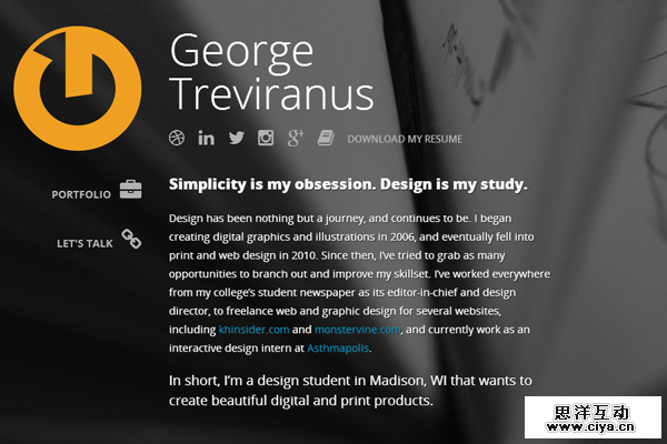 george treviranus website portfolio layout
