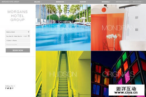 网格布局网页 Morgans Hotel Group