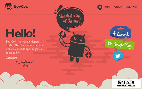 Boy-Coy in 35 Examples of Vector Illustrations in Web Design