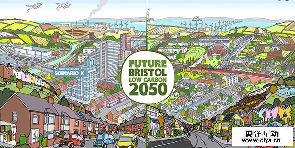 Future Bristol in 35 Examples of Vector Illustrations in Web Design