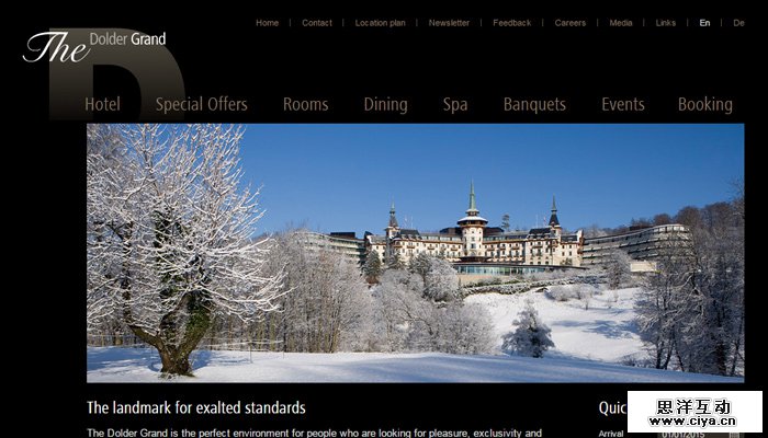 dolder grand hotel website homepage design