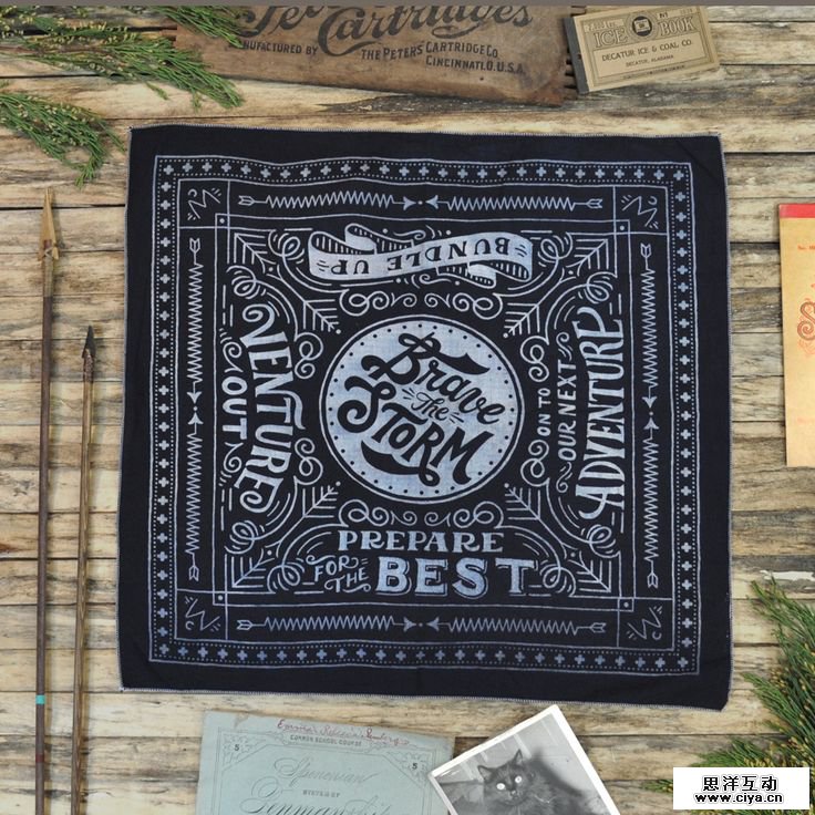 Brave The Storm Bandana - Antique Black