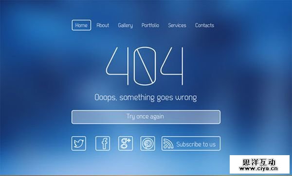 Clean Elegant 404 Error Page PSD Template