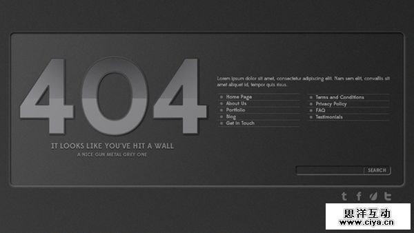 Professional 404 Error Website Template （HTML + CSS + PSD）